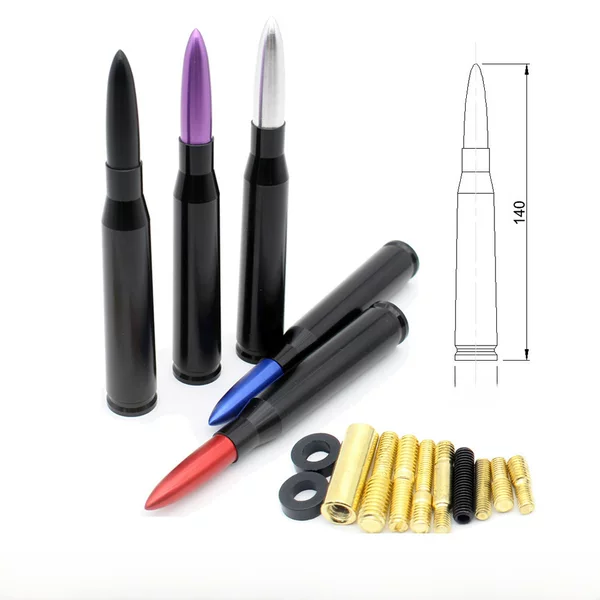 Cross-border car modified off-road vehicle bullet antenna car decoration roof antenna can be drawn to sample logo