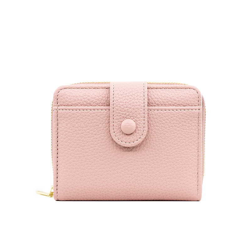 Nueva cartera transfronteriza de las mujeres simple patrón lychee cremallera monedero corto chica cartera al por mayor