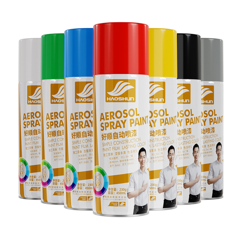 【공장】하오순 셀프 스프레이 페인트 450ml 자동차 아트 페인트 그래피티 크롬 도금 방청 페인트 셀프 스프레이 페인트
