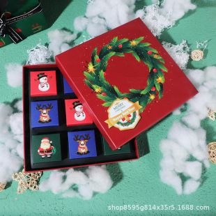 Non-In-Stock Christmas Gift Wrapping Paper Box Packaging Surprise Box with Lid and Inner Small Gift Box Christmas Fruit