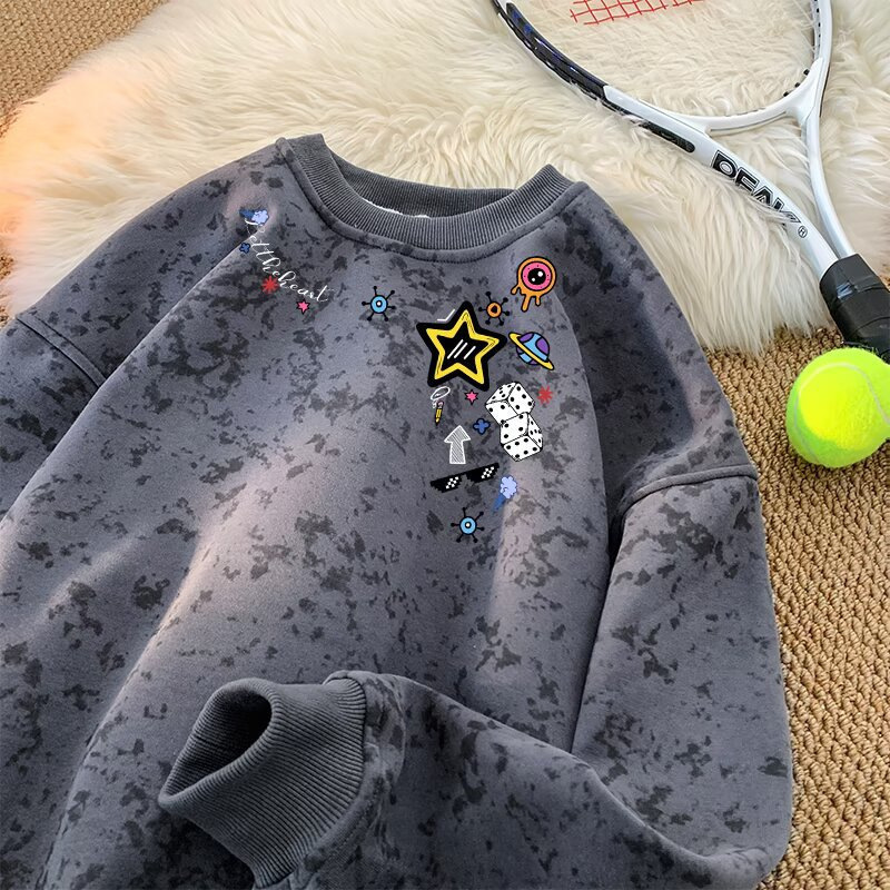 Tie-Dye Colorful 2025 New Round Neck Sweatshirt Men's Spring and Autum Youth Trendyy Versatile Loose Long-Sleeved Casual Shirt Tie-Dye Colorful 2025 New Round Neck Sweatshirt Men's Spring and Autum Youth Trendyy Versatile Loose Long-Sleeved Casual Shirt
