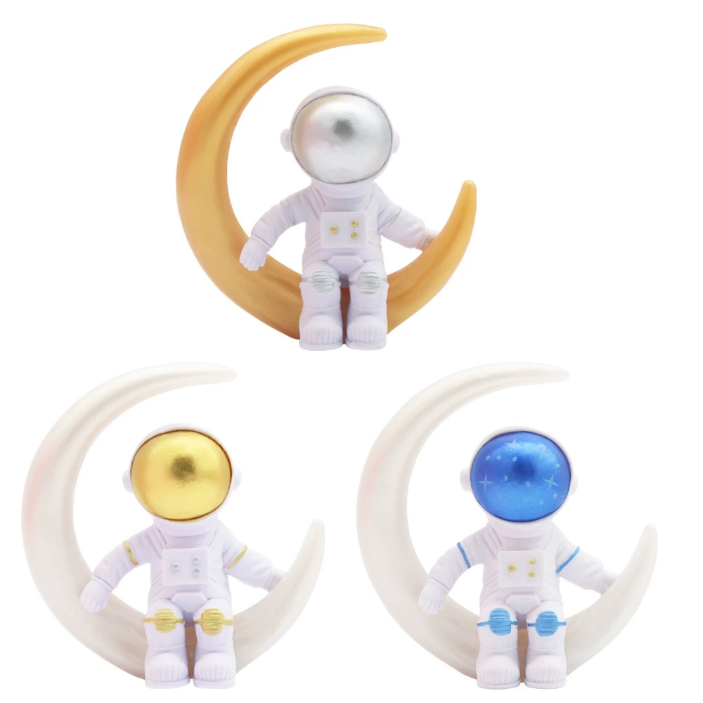 Аквариум Космос Сидящая Луна Астронавт Пейзаж Твердые Погруженные Водные Украшения Оценка Творческое Ремесло Маленькие Украшения