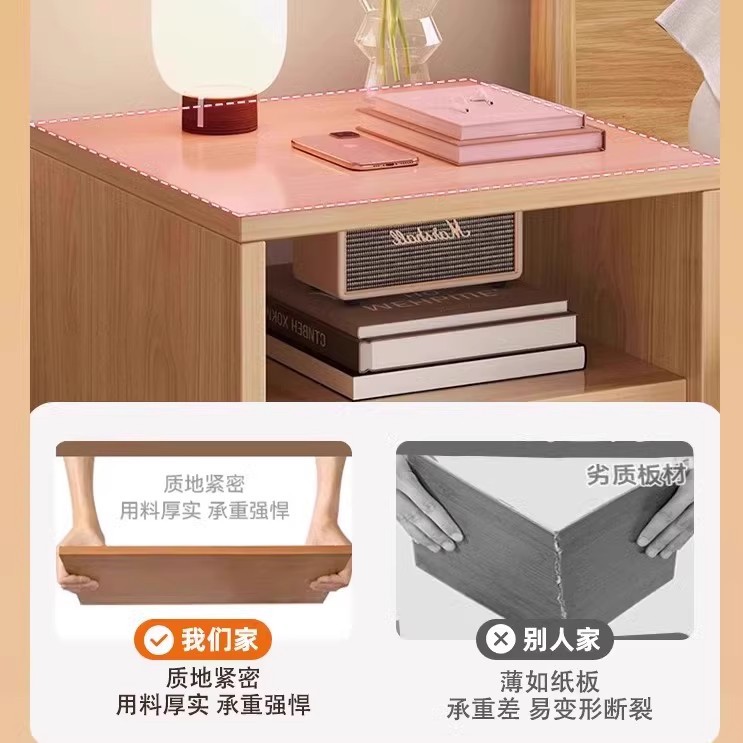 Mesita de noche Gabinete de almacenamiento pequeño simple y moderno, dormitorio, hogar, apartamento pequeño, estante de almacenamiento simple para alquiler