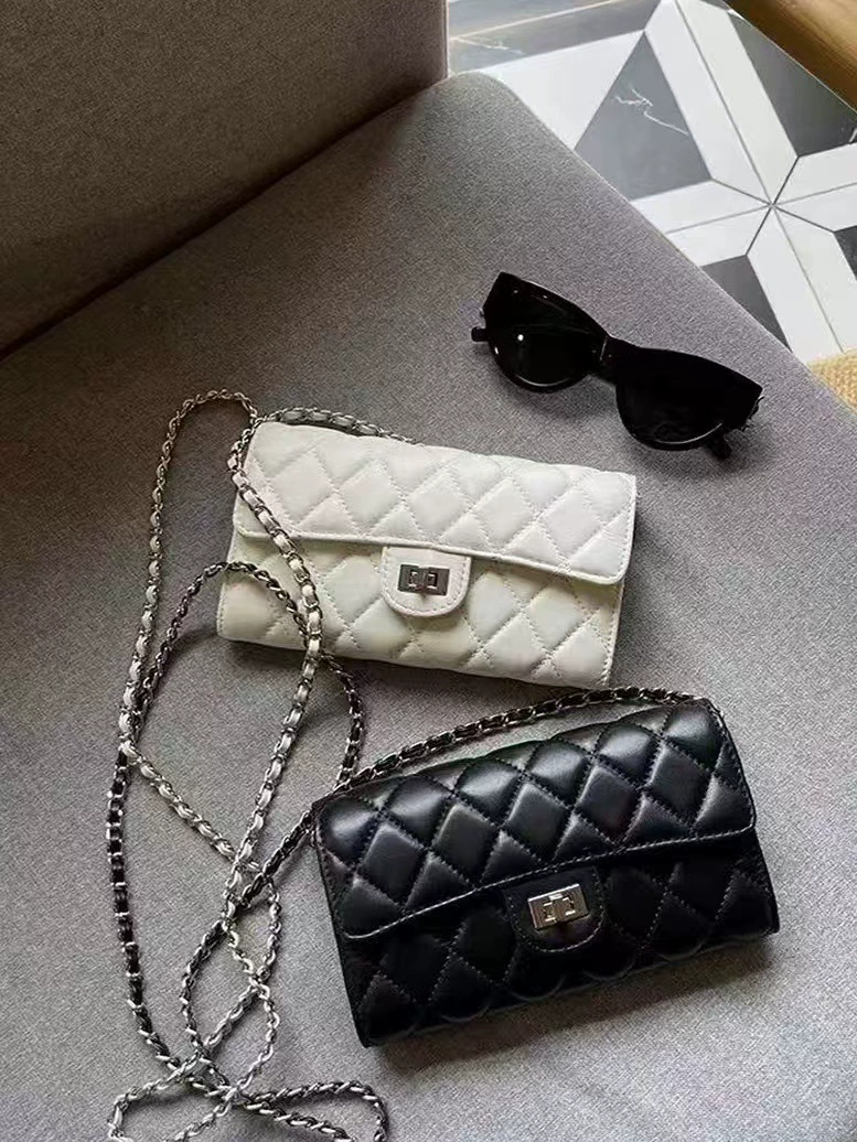 Сумка-кошелёк на плечо, стёганая «ромб» с цепочкой, 18×9×3 см, в стиле Chanel