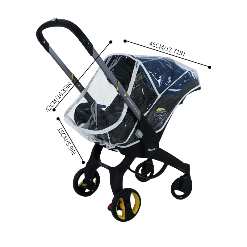 Doona Baby Carriage Rain Cover Accesorios especiales Cesta de elevación Asiento de seguridad Cesta de elevación Rain Cover de tela universal image 4