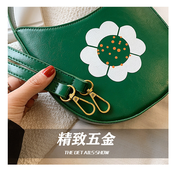 Handtasche Mit Retro-blumen-kontrastfarbdruck display picture 19