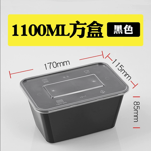 Rectangular, black, 1100 ml