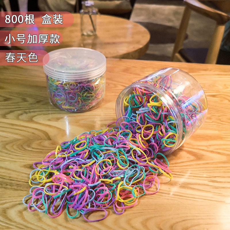 收纳盒装强拉不断成人儿童扎头发小皮筋不伤发黑色一次性橡皮筋批|undefined
