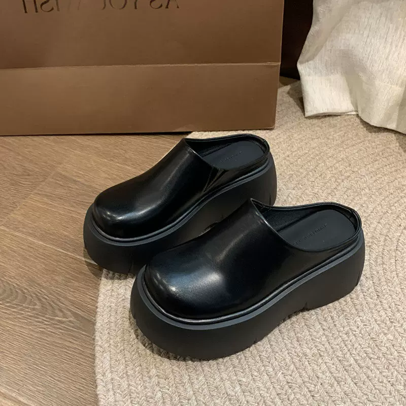 超火网红厚底增高拖鞋女2024春秋季新款爆款外穿超高跟包头半拖鞋