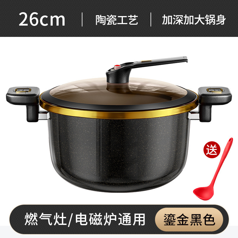 26 - olla de sopa de micropresión negra + microtapa