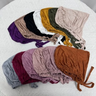 New Modal Base Cap Loose Tie Base Cap Rope Cover Solid Color Headgear Adjustable Women's Headband
