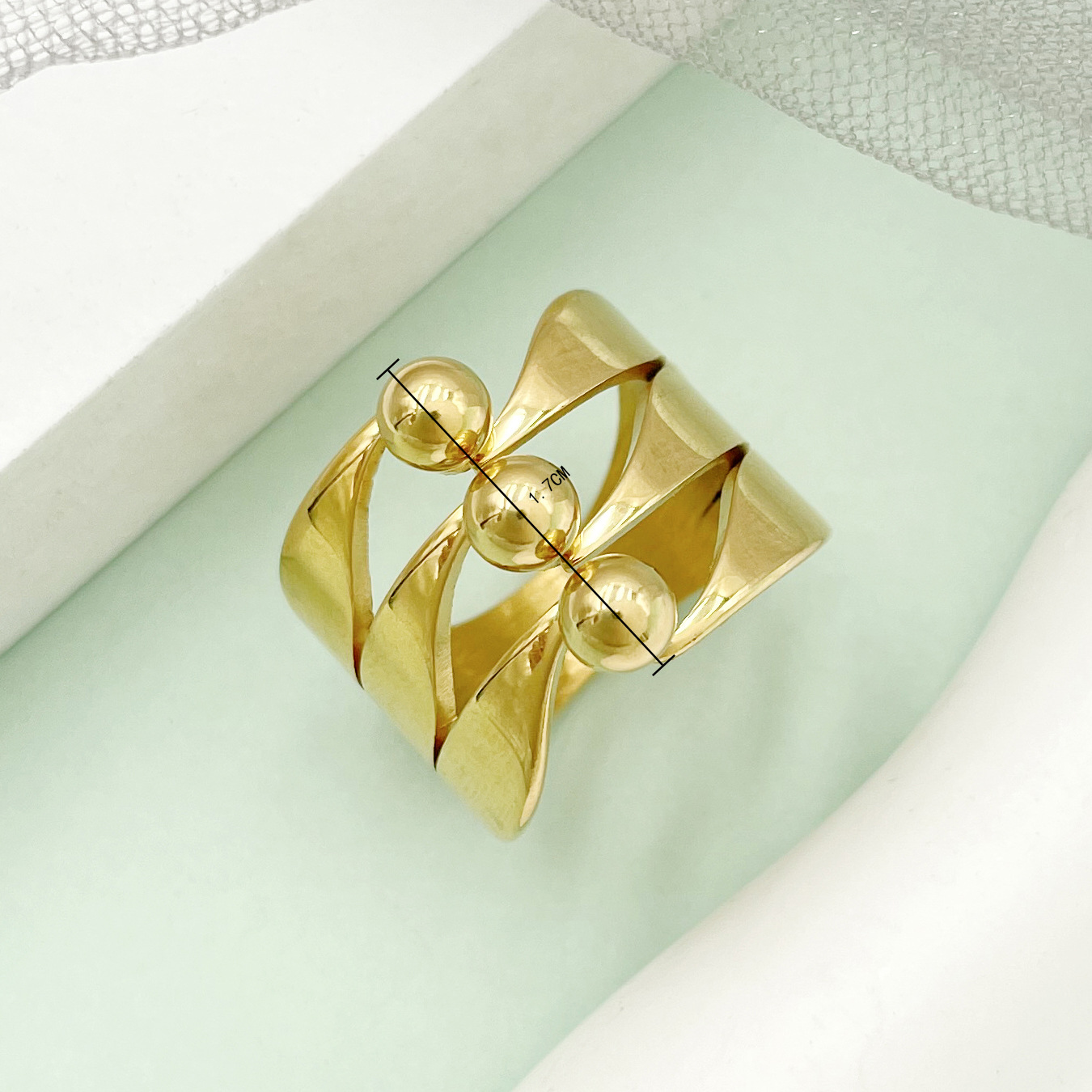 Fashion Geometric Stainless Steel Plating Open Ring