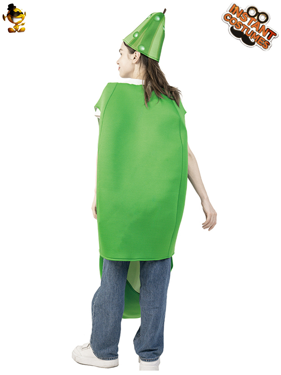 Adulto Halloween divertido cos ropa de pepino ropa para padres e hijos ropa de pareja actuación carnaval ropa de frutas