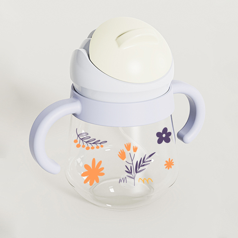 Taza para beber con pajita Tritan, para niños, botella de agua para bebés, suministros para madres e hijos, al por mayor