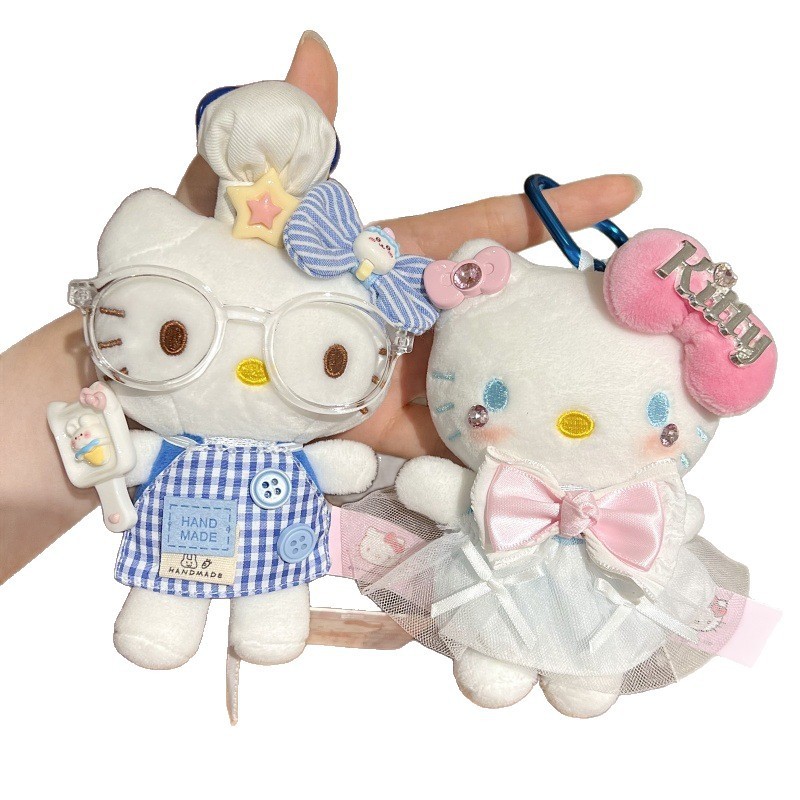 正版HelloKitty毛绒钥匙扣多姿多彩可爱百变穿搭猫猫玩偶包包挂件|undefined