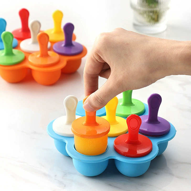 Кросс-бортовой ходовой семь отверстий силиконовая модель эским popsicle DIY домашний ледяной формIce модель ледяной сетки ледяной лоток