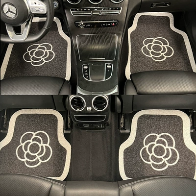 Car Floor Mats Universal Camellia Silk Loop Carpet Four-Piece Set Stain-Resistant Cartoon Amazon Wholesale Non-Slip Car Interior (Ayaqaltılar (Kovriklər)) - 5044-two-pieces-at-the-back-1-40-color-1
