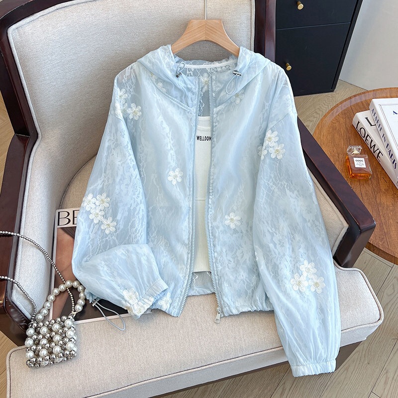 Lace Cardigan Sun Protection Clothing for Women, Summer Thin Jacket, 2026 New Model, Outdoor Breathable Small-Sized Ice Silk Sun Protection Clothing Lace Cardigan Sun Protection Clothing for Women, Summer Thin Jacket, 2026 New Model, Outdoor Breathable Small-Sized Ice Silk Sun Protection Clothing