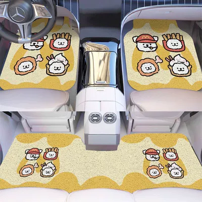 Avtomobil döşəmə paspasları, car mat single piece stain-resistant - cartoon-style-4-a-pair-of-front-rows-5065