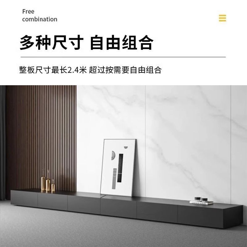 实木电视柜茶几现代简约客厅家用高级感落地轻奢黑色电视机柜|undefined