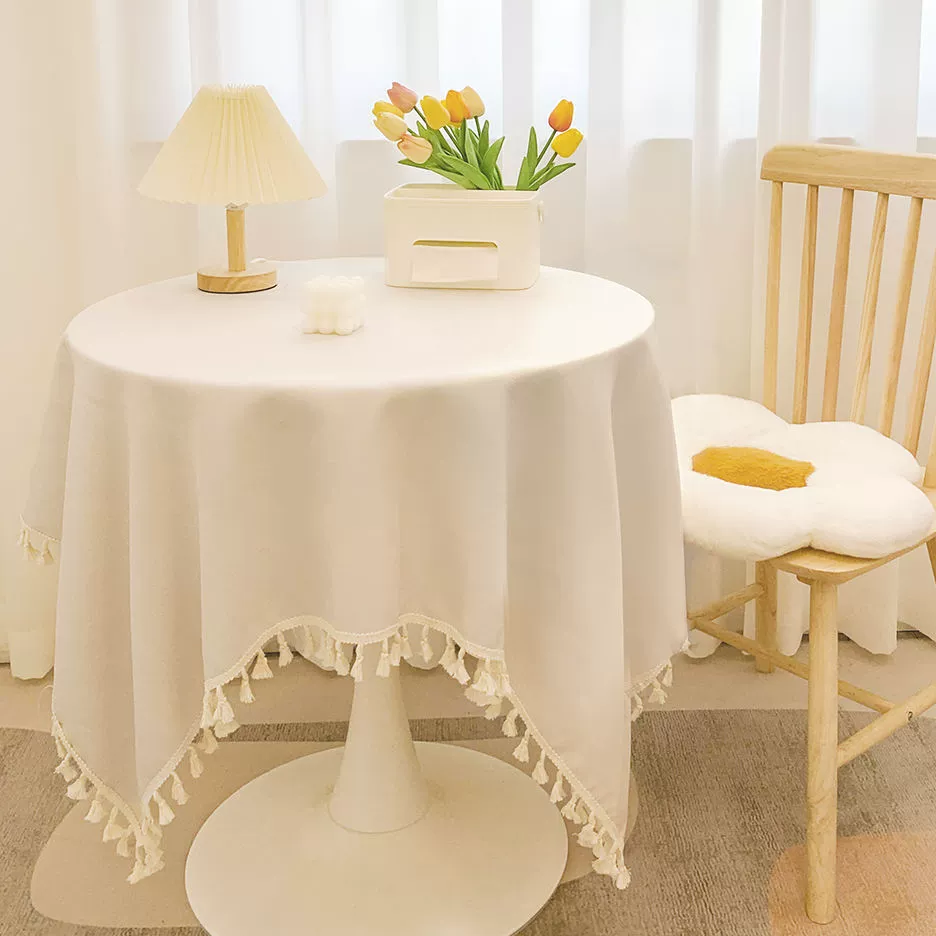 Скатерть INS Wind Milk Camellia, настольная ткань, хлопок-лен, художественная легкая роскошная атмосфера, для круглого стола