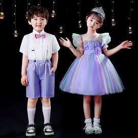 六一儿童舞蹈演出服蓬蓬裙公主裙幼儿园女可爱合唱主持礼服洋装
