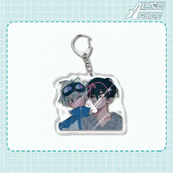 Acrylic keychain (Alien Stage) Mizi Sua, double‑sided 6 cm, metal ring & clasp