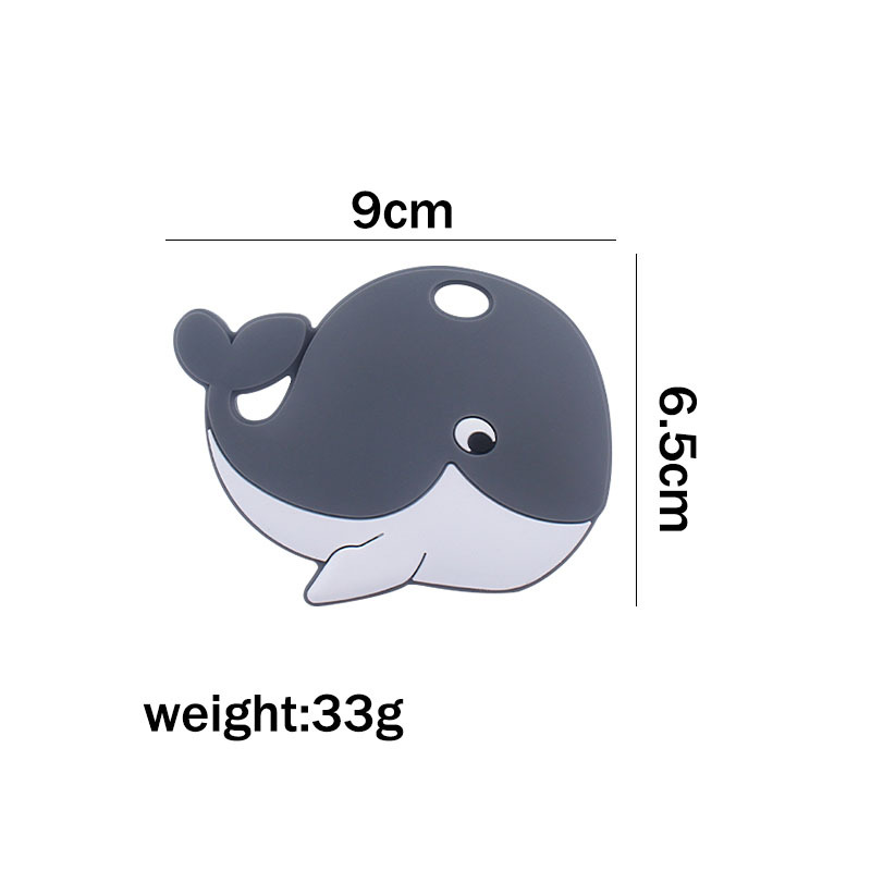 Amazon nuevo bebé suministros de dibujos animados animal ballena mordedura pegamento bebé creativo teether stick juguete