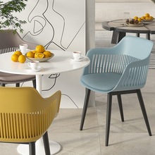 加厚塑料椅子网红家用现代简约餐椅北欧商用餐饮奶茶甜品店靠Bω