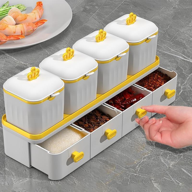 Seasoning Box Household Seasoning Multiple Combination Set Storage Artifact Kitchen Seasoning Bottle Salt Shaker Msg Seasoning Jar