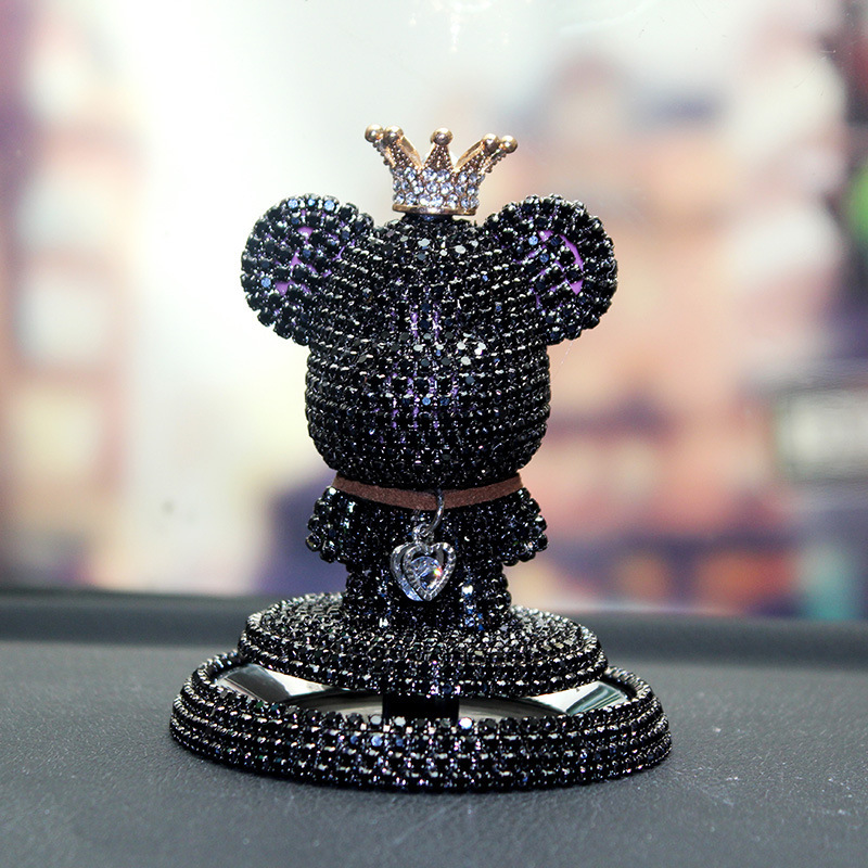 Nuevos productos montados en automóviles violentos osos instrumentos interiores consola central decoración de automóviles decoración de diamantes de agua para hombres y mujeres