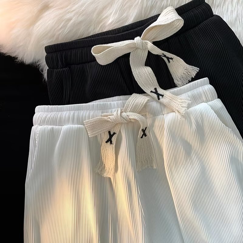 Herren-Hose aus Eisseide mit weitem Bein, sommerlicher, fließender und lässiger Stil, bequeme High-Street-Hose, lockere Passform, trendige Neuheit_voghion.com