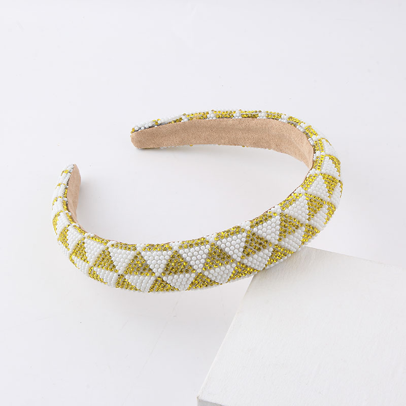 Fashion Color Block Lattice Arylic Hair Band display picture 2