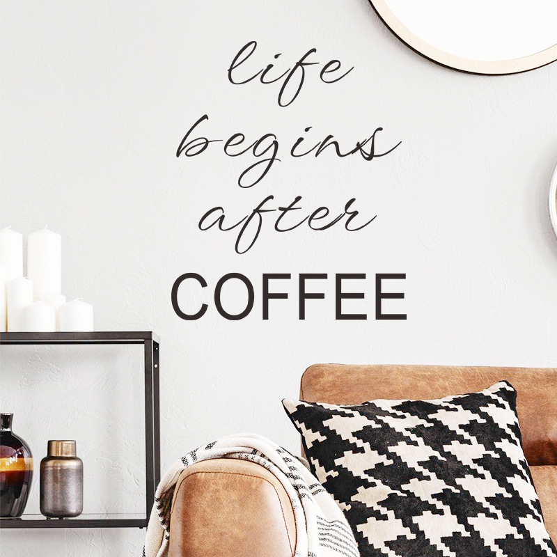 Simple English Slogan Coffee Wall Sticker Wholesale display picture 6