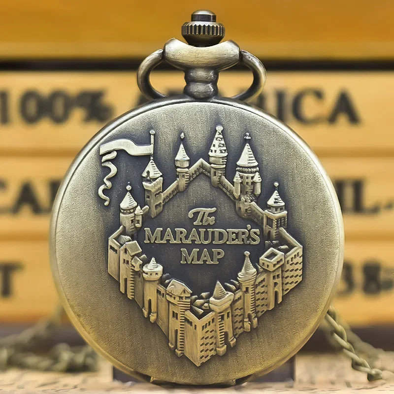 Amazon Chain Watch Clock Tower Castle Watch De Franco Fork Letter Quartz Bronze Large Pocket Watch Flip Cover
