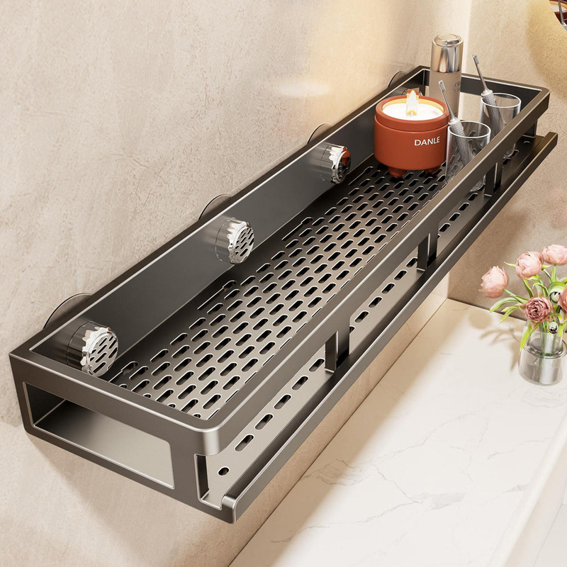 Suction Cup Bathroom Shelf, No-Drill Wall-Mounted Storage Rack for Toilet, Washbasin, and Shower Room Suction Cup Bathroom Shelf, No-Drill Wall-Mounted Storage Rack for Toilet, Washbasin, and Shower Room