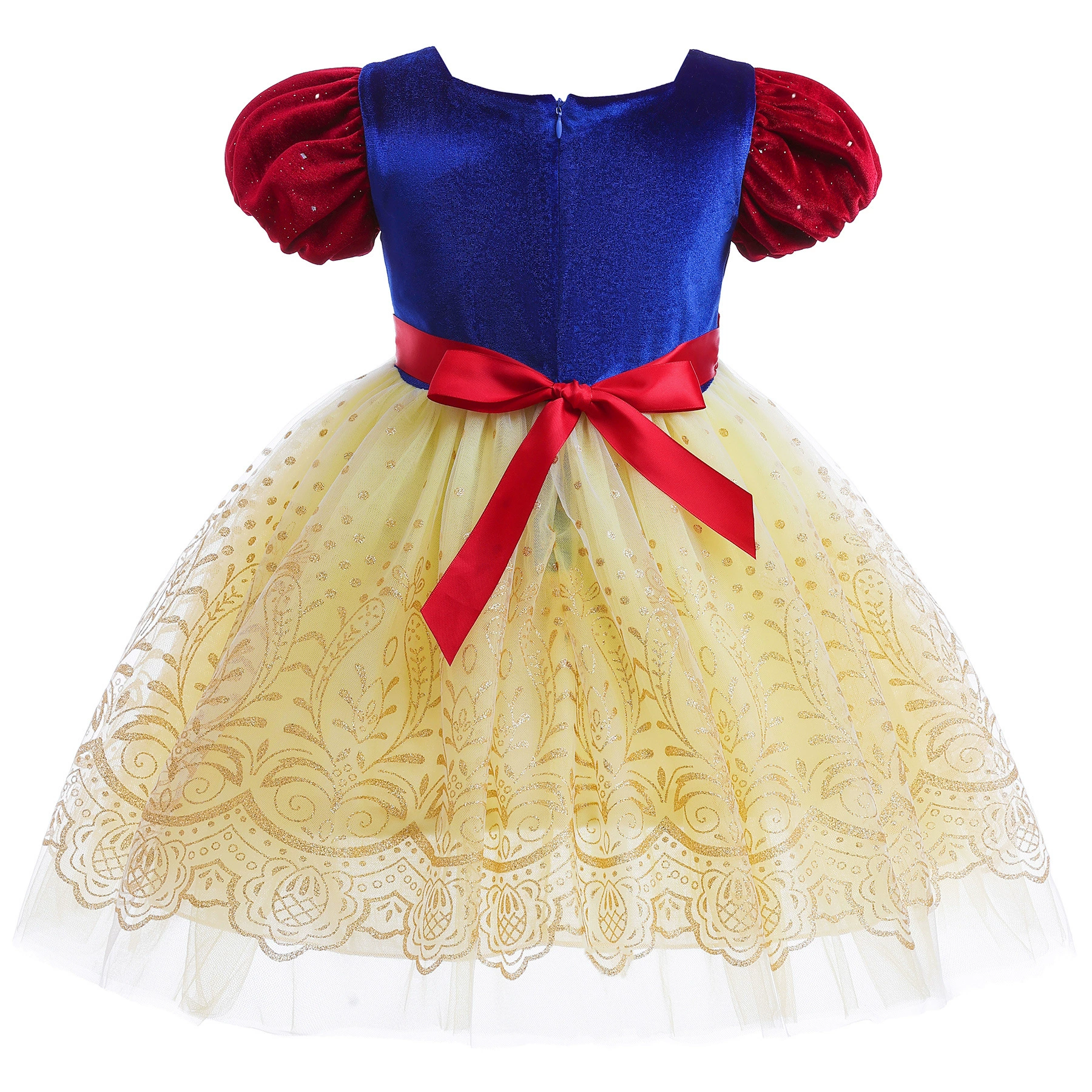 Velvet bodysuit, children's small princess costume, western style, puff sleeves, children's clothing, Lolita style