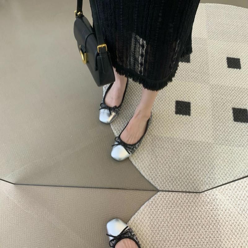 法式小香风软底豆豆鞋女年春季浅口温柔鞋蝴蝶结平底单鞋女|undefined