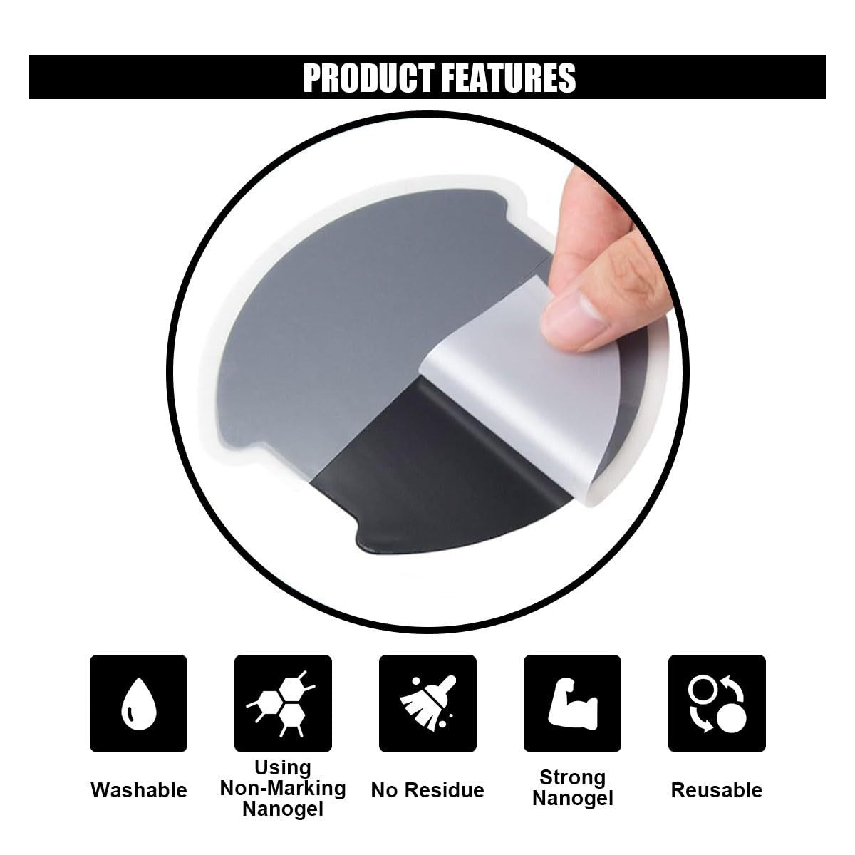 Amazon's Best-Selling Universal Car Magnetic Door Handle Carbon Fiber 4Pcs Car Anti-Scratch Protective Film
