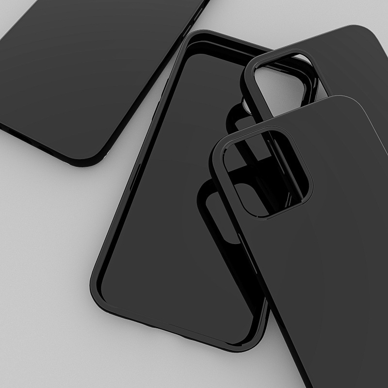 Suitable for iphone14 solid color glossy tpu mobile phone case to map custom apple 15 black bright soft case material
