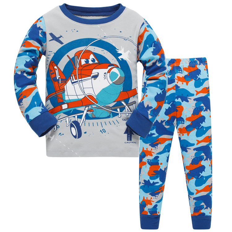 Pijamas para niños baby3-8 pijamas para niños de algodón con rosca de manga larga ropa para el hogar ropa de aire acondicionado entrega de una sola pieza y (mano entera)