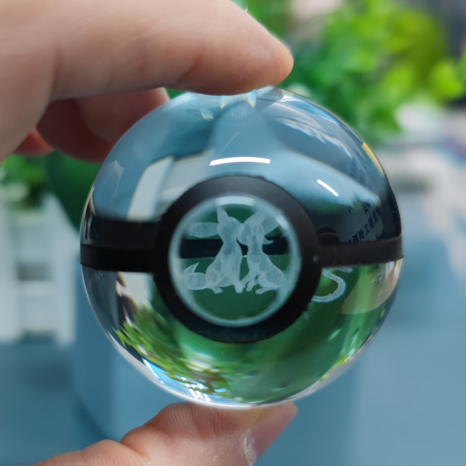 Ventas directas de fábrica transfronterizas Pokemon Pokemon Elfo Ball 3D Escultura interior Bola de cristal Animación Luz nocturna Personalización