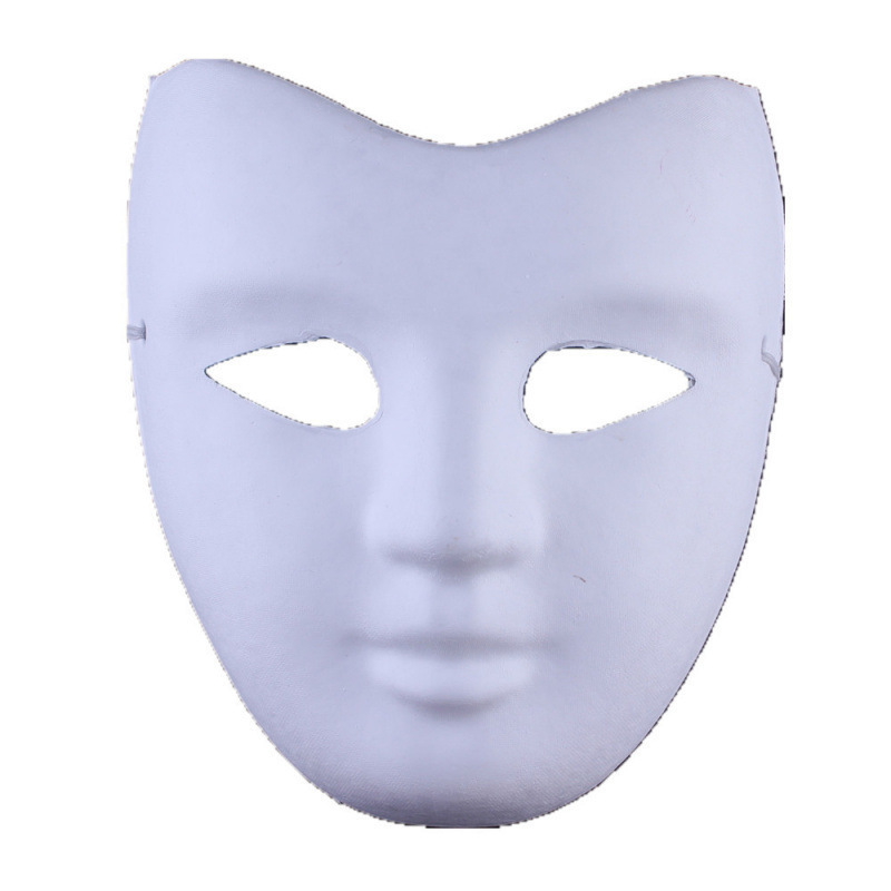 舞会白色手绘画画面具DIY纸浆面具男女款动物面具京剧面具|undefined