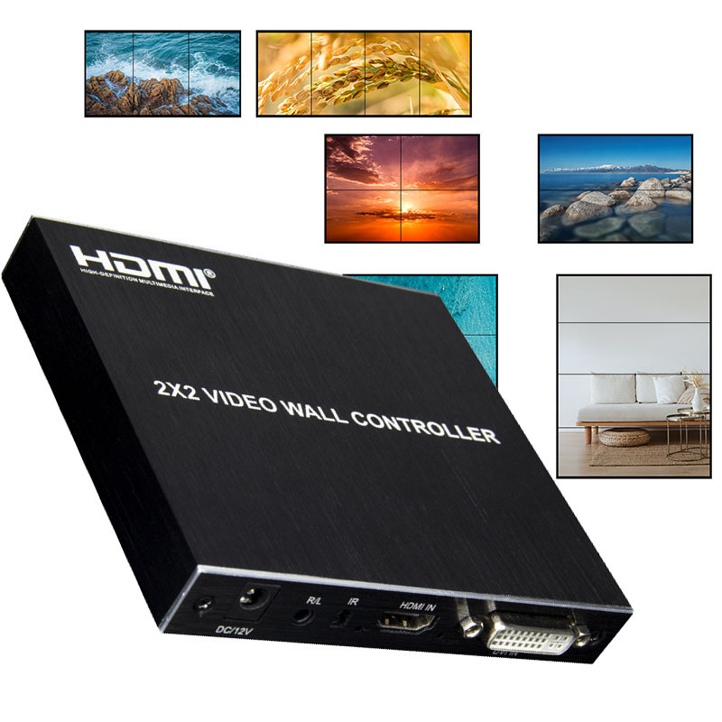 Transfronteriza Venta caliente HDMI uno-en-cuatro-salida TV controlador de pantalla de empalme de pared de cuatro imágenes pantalla HDMI máquina de empalme