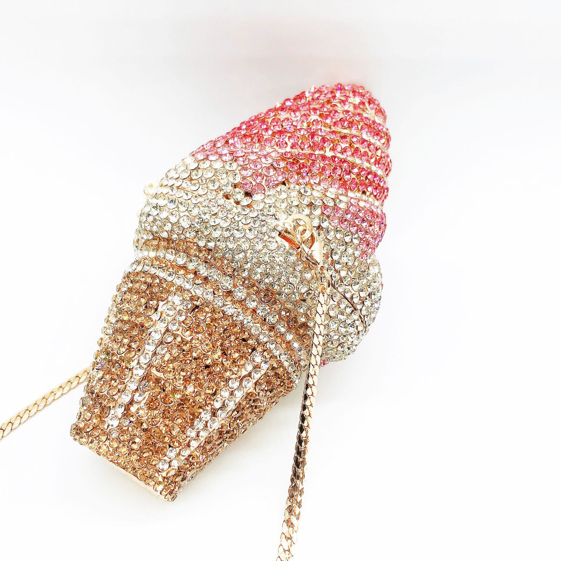 Túi clutch nữ đính đá dạ hội phong cách châu Âu — màu cầu vồng, Khoai môn tím, màu phấn, màu vàng chi tiết 10