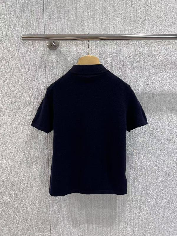 南油女装M家25早秋新款胸前微标字母百搭复古羊绒针织衫短袖上衣|undefined