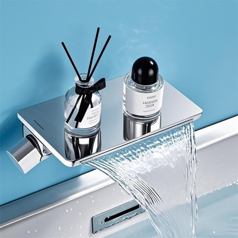 Kaiping Youjia Bathroom Fixtures Xiaohongshu Same Model Exposed Mount Bathtub Faucet Hot and Cold Wall-Mounted Bathtub Waterfall 6131