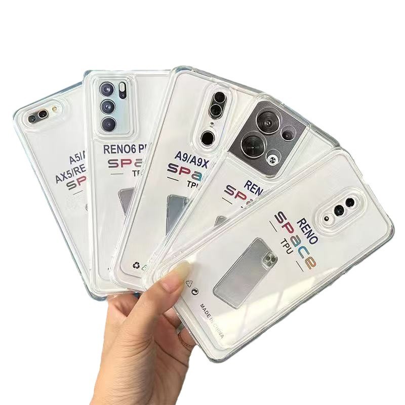 Aplicable OPPOReno10 Space Transparent Mobile Phone Funda A97 Simple R17 Todo incluido A58 Anti-caída K10 Material Funda suave