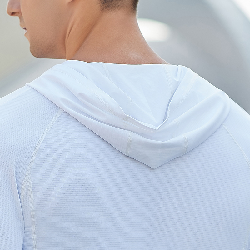 Suéter de primavera y verano para hombres entrenamiento al aire libre de Maratón de manga larga de secado rápido camiseta de carrera de fitness con capucha transpirable