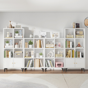 Ft Household Bookcase with Door Bookshelf Multi-layer Storage Rack Floor Low Cabinet Children's Simple Modern Free Combination Check